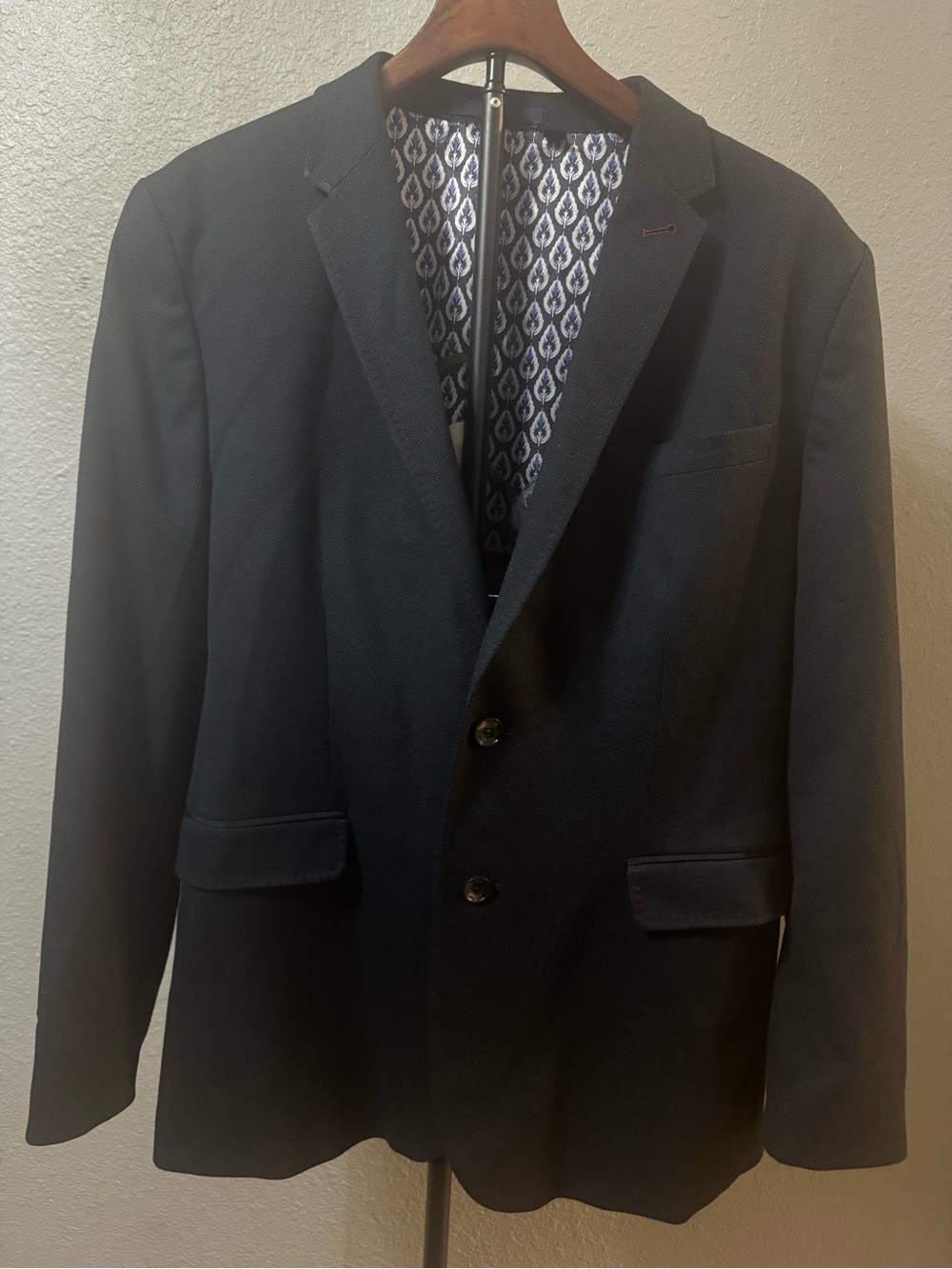 Ted Baker Midnight Blue Blazer with Patterned Lining size 6